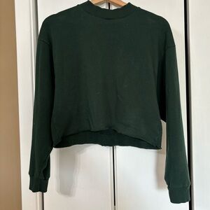 American eagle cropped green sweatshirt
